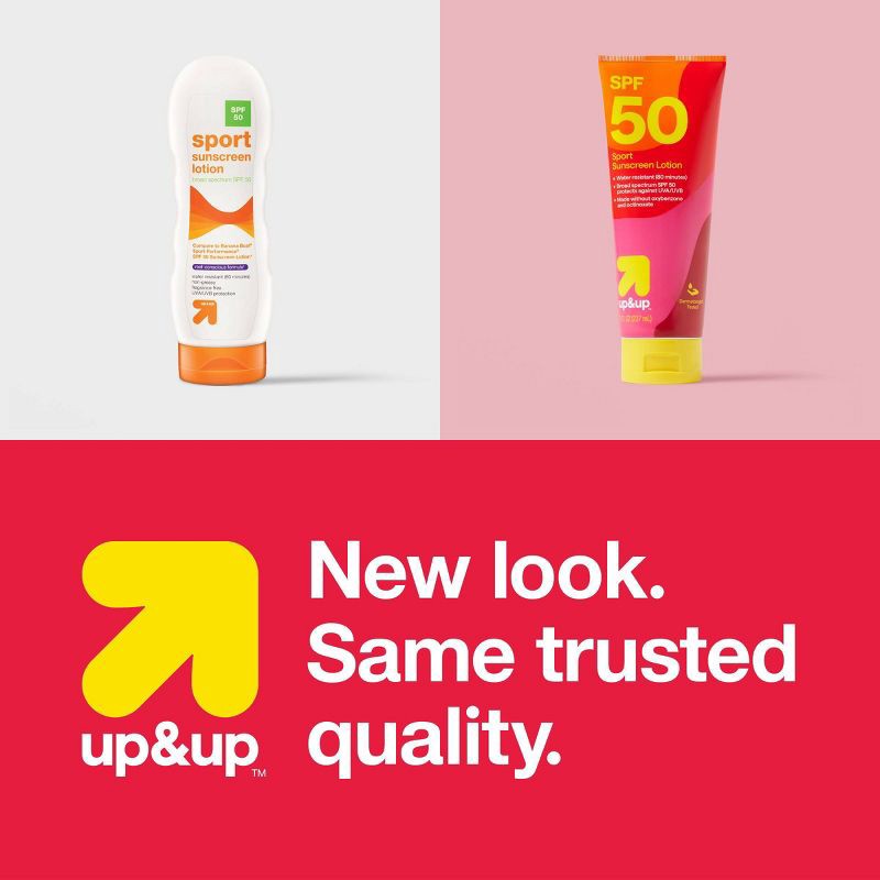 slide 4 of 6, Sport Sunscreen Lotion - SPF 50 - 8oz - up&up™, 50 x 8 oz