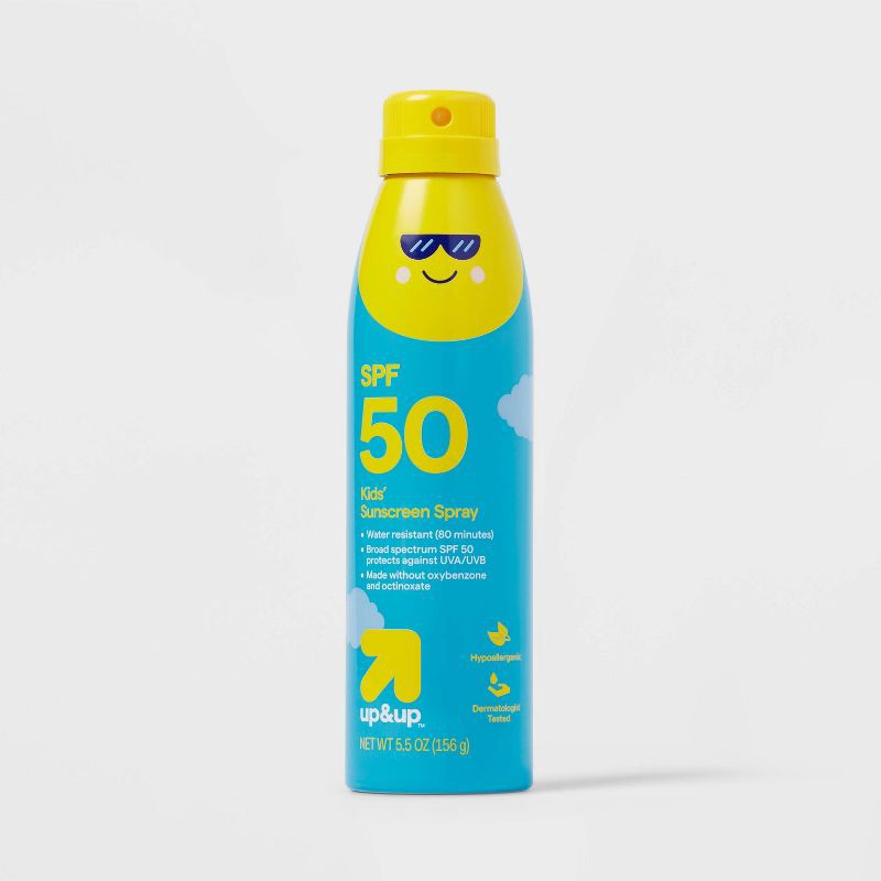 slide 1 of 6, Kids' Sunscreen Spray - SPF 50 - 5.5oz - up&up™, 50 x 5.5 oz