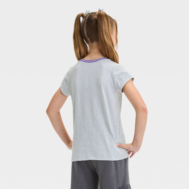 slide 3 of 4, Girls' Disney The Nightmare Before Christmas Short Sleeve Graphic T-Shirt - Gray/Lavender XS, 1 ct