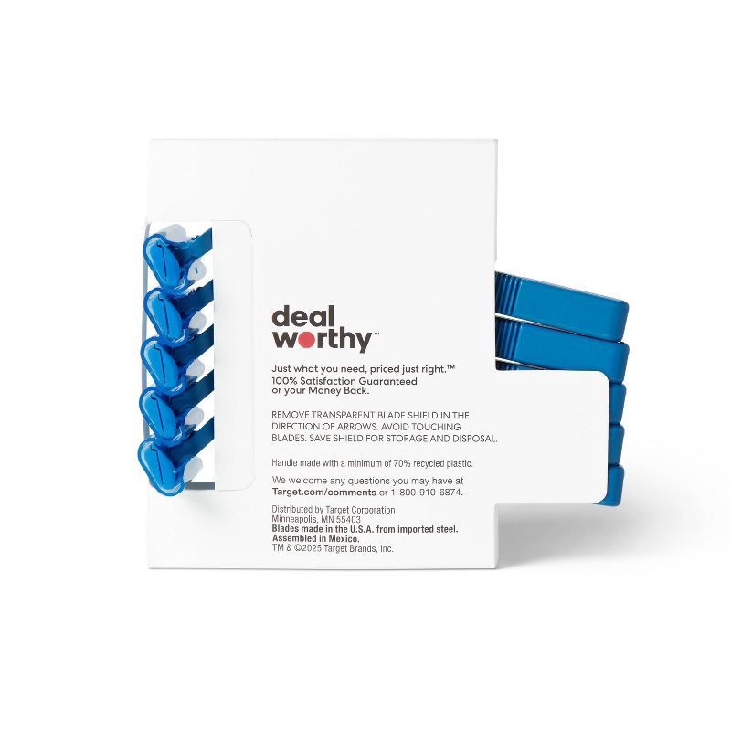 slide 3 of 3, Twin Blade Disposable Razors - 5ct - dealworthy™, 5 ct