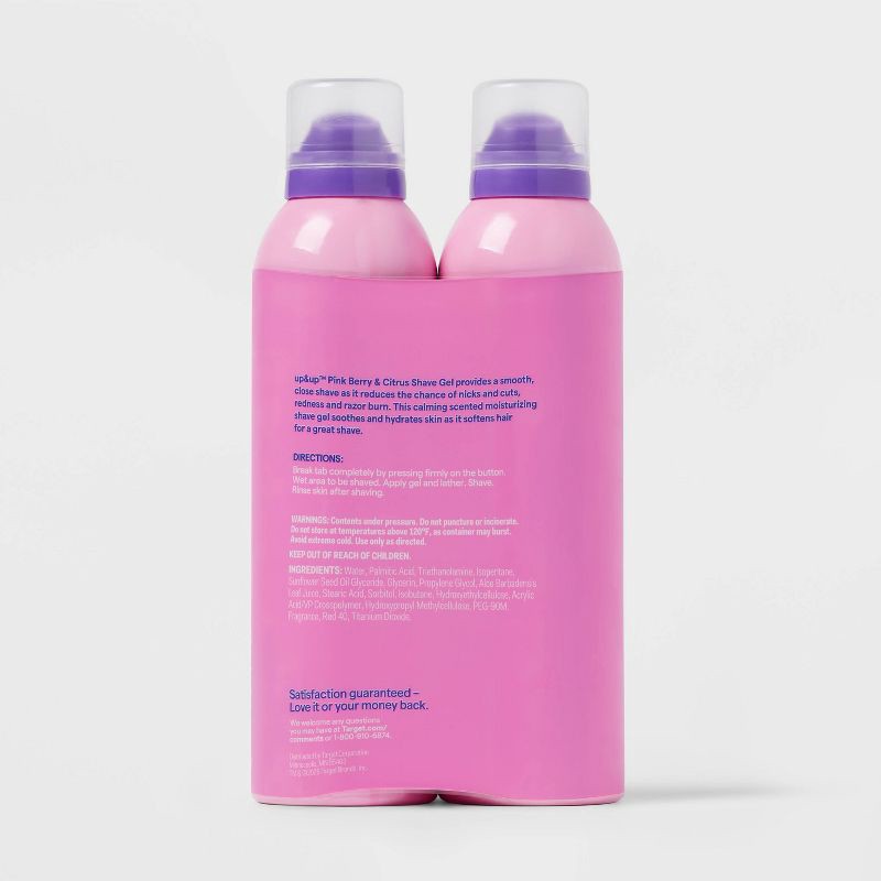 slide 3 of 5, Women's Soothing Shave Gel - Pink Berry & Citrus - 7oz/2pk - up&up™, 2 ct; 7 oz