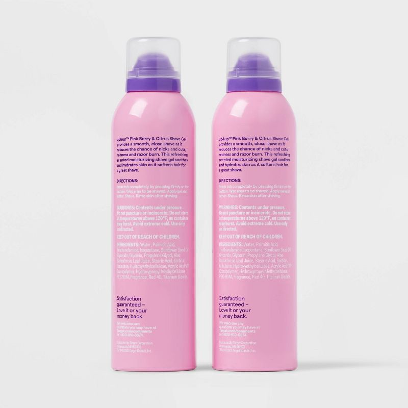 slide 5 of 5, Women's Soothing Shave Gel - Pink Berry & Citrus - 7oz/2pk - up&up™, 2 ct; 7 oz