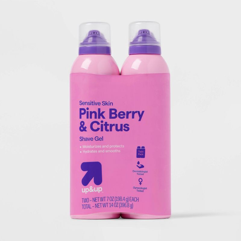 slide 1 of 5, Women's Soothing Shave Gel - Pink Berry & Citrus - 7oz/2pk - up&up™, 2 ct; 7 oz