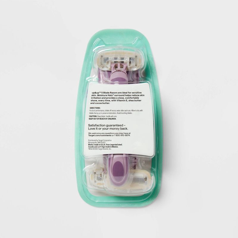 slide 3 of 4, Moisturizing Halo Women's 5-Blade Disposable Body Razors - 3ct - up&up™, 3 ct