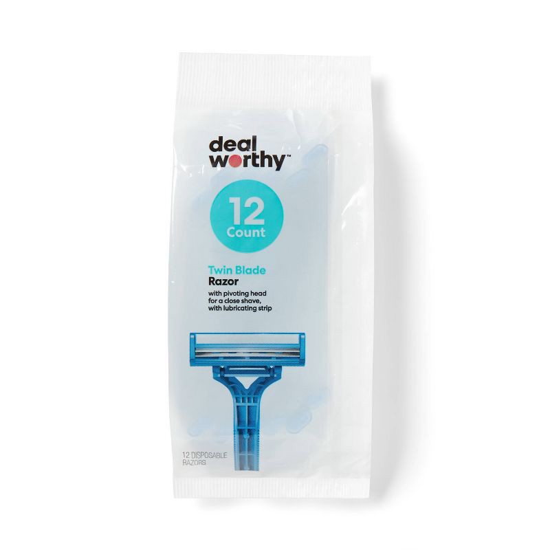slide 1 of 3, Men's Twin Blade Disposable Razors - 12ct - dealworthy™, 12 ct