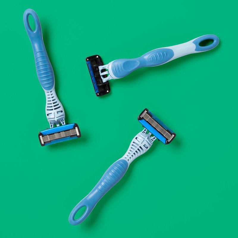 slide 2 of 4, Precision Men's 5-Blade Disposable Facial Razors - 3ct - up&up™, 3 ct