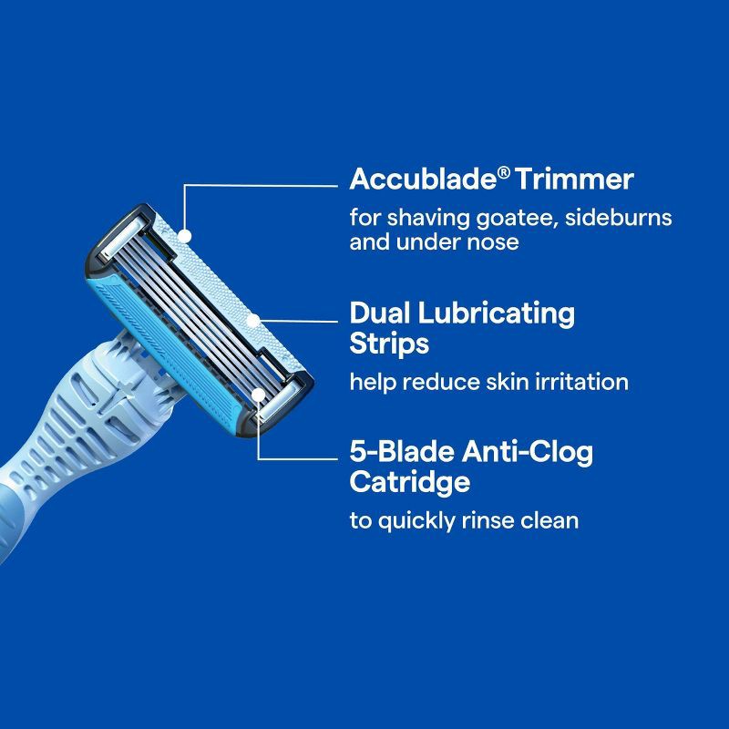 slide 4 of 4, Precision Men's 5-Blade Disposable Facial Razors - 3ct - up&up™, 3 ct