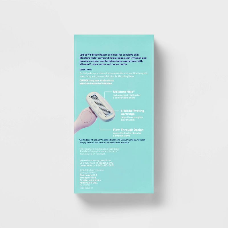 slide 3 of 5, Precision Women's 5-Blade Body Razor System + 2 Refills - up&up™, 1 ct