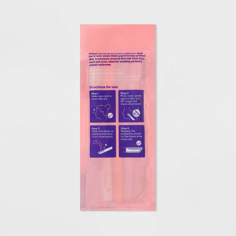slide 3 of 3, Dermaplane Facial Disposable Razors - 4ct - up&up™, 4 ct