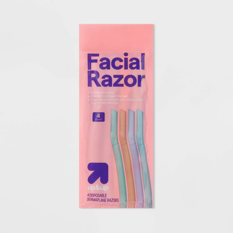 slide 1 of 3, Dermaplane Facial Disposable Razors - 4ct - up&up™, 4 ct