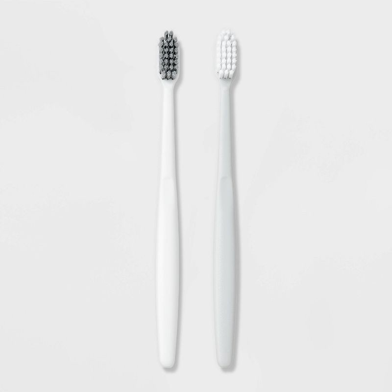 slide 2 of 3, T&T Manual Toothbrush Soft - 2ct - White - Dealworthy™, 2 ct