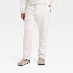Houston White Adult Tapered Fleece Sweatpants - Cream S