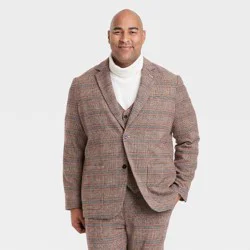 Houston White Adult Plaid Blazer - Brown XXL