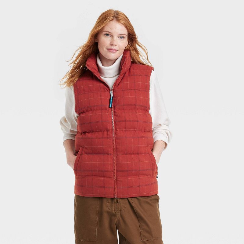 slide 1 of 3, Houston White Adult Puffer Vest - Red M, 1 ct