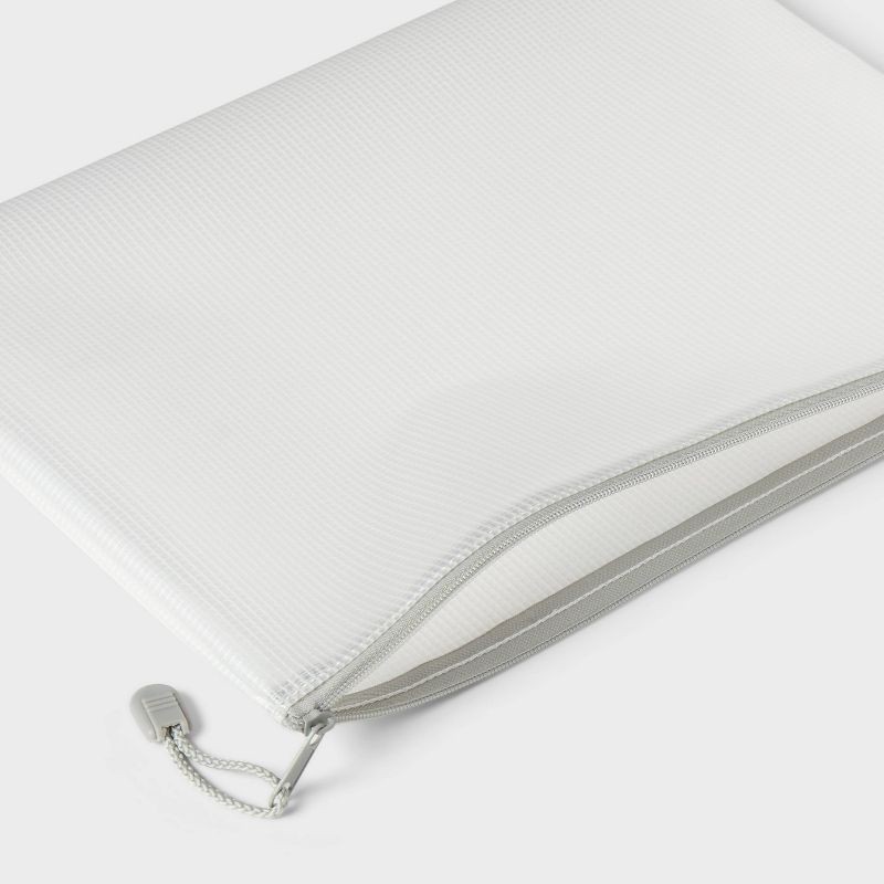 slide 3 of 3, Legal & Accessory Size Zip Pouches Water-Resistant & Gray Zipper 2pk – up&up™, 2 ct