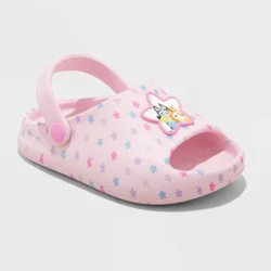 Toddler Girls' Bluey Comfort Sandals - Pink 6T: Slip-On Slides with Heel Strap, Open Round Toe, Textured EVA Outsole