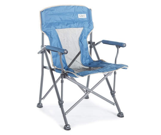 slide 1 of 1, LUX Naturals Navy Blue Folding Quad Chair, 1 ct