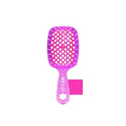 UNbrush Mini Glitter Detangling Hair Brush - Rose Quartz Pink