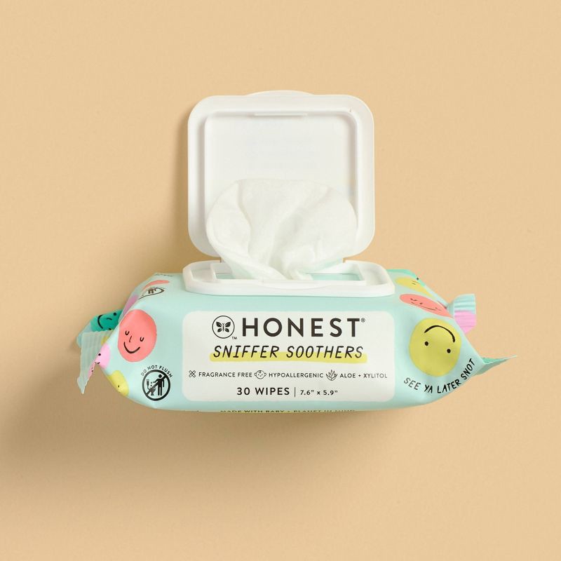 slide 2 of 10, The Honest Company Sniffer Soothers Nose and Face Wipes - 60ct, 60 ct