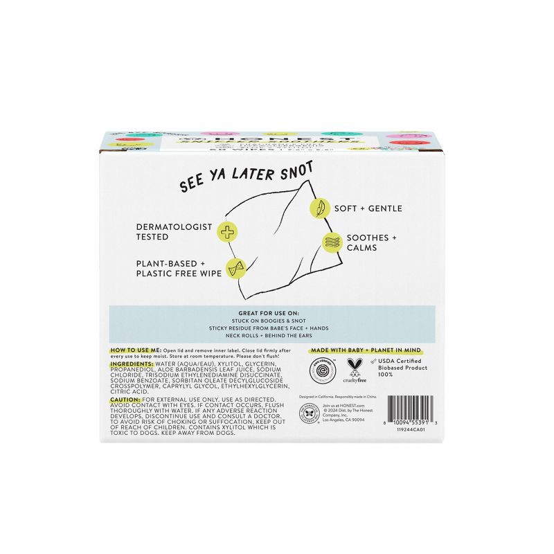 slide 8 of 10, The Honest Company Sniffer Soothers Nose and Face Wipes - 60ct, 60 ct