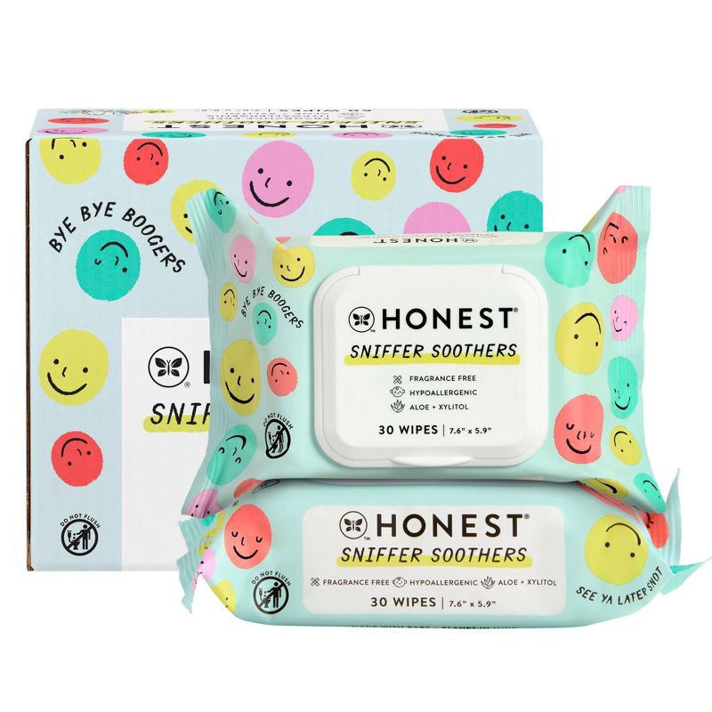 slide 1 of 10, The Honest Company Sniffer Soothers Nose and Face Wipes - 60ct, 60 ct