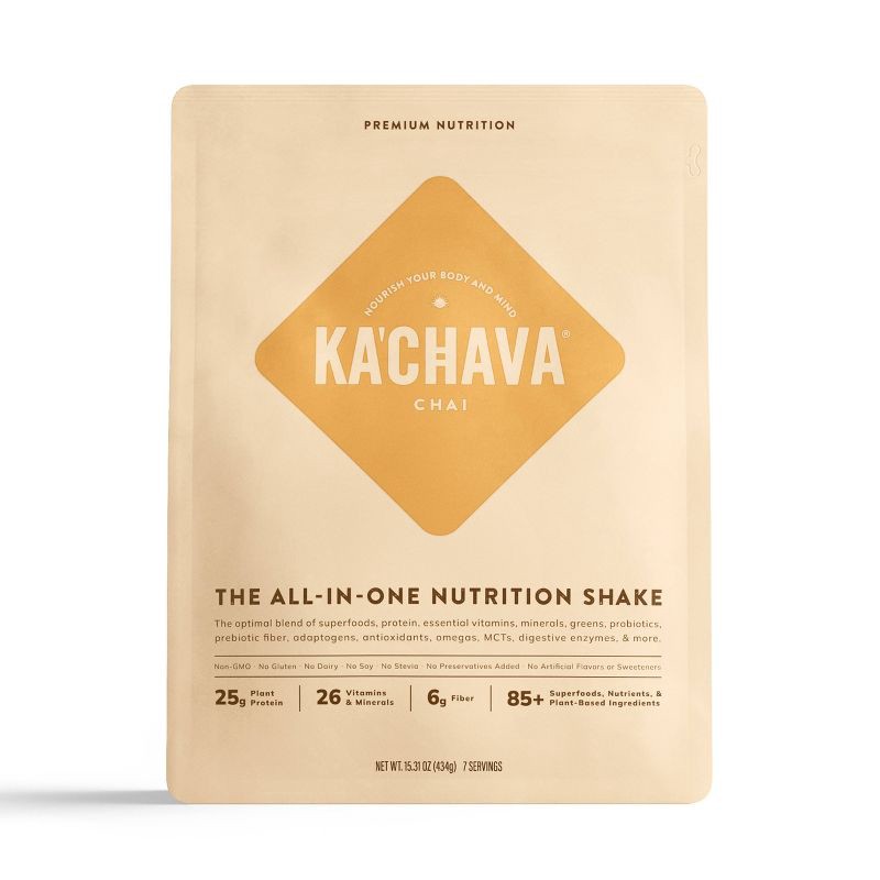 slide 2 of 6, Ka'Chava All-In-One Plant Based Nutrition Shake Powder - Chai - 15.31oz, 15.31 oz