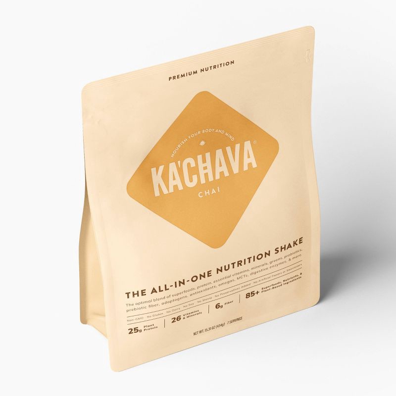 slide 3 of 6, Ka'Chava All-In-One Plant Based Nutrition Shake Powder - Chai - 15.31oz, 15.31 oz