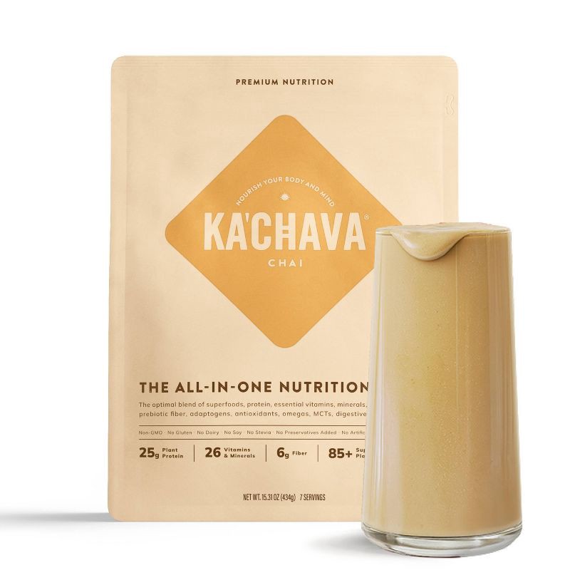 slide 1 of 6, Ka'Chava All-In-One Plant Based Nutrition Shake Powder - Chai - 15.31oz, 15.31 oz