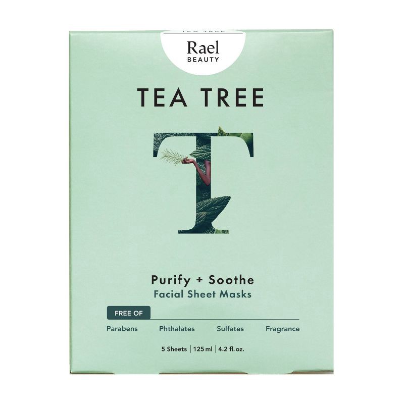 slide 1 of 8, Rael Beauty Tea Tree Facial Sheet Mask - 5ct/4.2oz, 5 ct; 4.2 oz