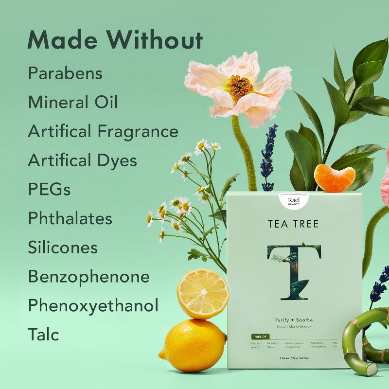 slide 8 of 8, Rael Beauty Tea Tree Facial Sheet Mask - 5ct/4.2oz, 5 ct; 4.2 oz
