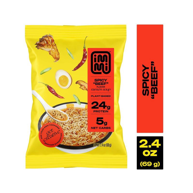 slide 1 of 4, Immi Spicy 'Beef' Plant Based Ramen Pouch - 2.4oz, 2.4 oz