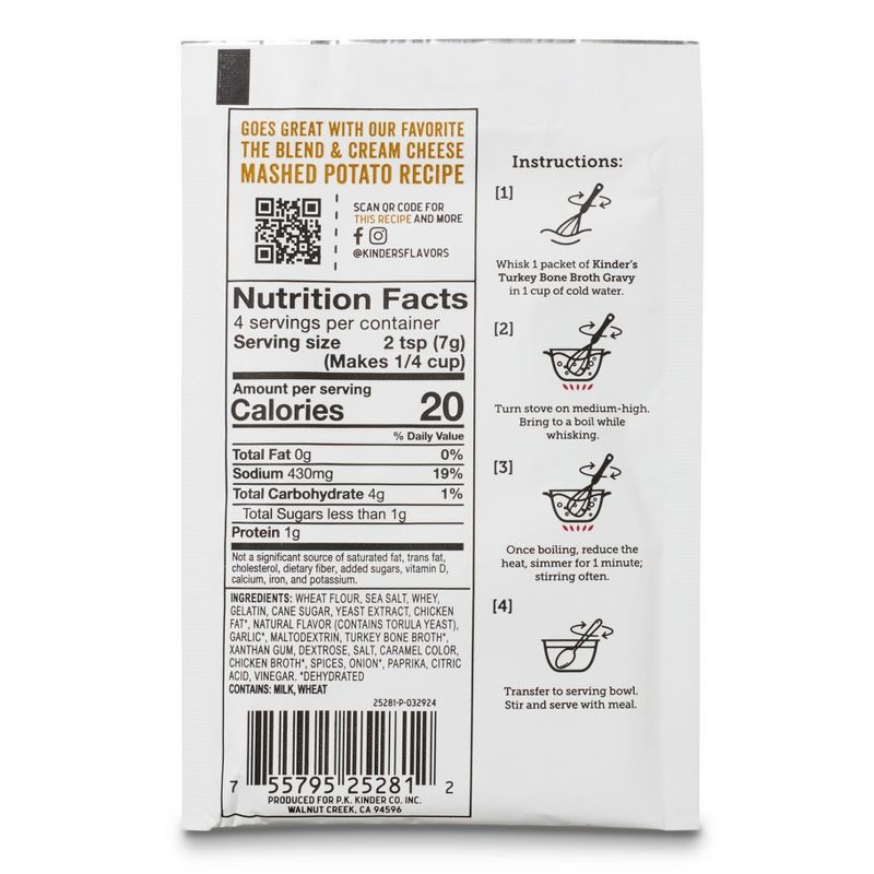 slide 2 of 4, Kinder's Roasted Turkey Bone Broth Gravy Mix - 1oz, 1 oz