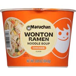 Maruchan Wonton Ramen Noodle Soup Chicken Bowl - 4oz