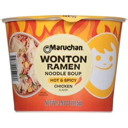 Maruchan Wonton Ramen Noodle Soup Hot and Spicy Chicken Bowl - 4oz