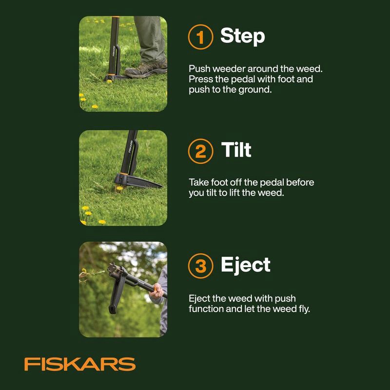 slide 3 of 9, Fiskars 4 Claw Stand Up Stainless Steel Hand Weeder, 1 ct