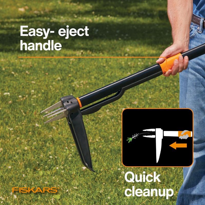 slide 4 of 9, Fiskars 4 Claw Stand Up Stainless Steel Hand Weeder, 1 ct