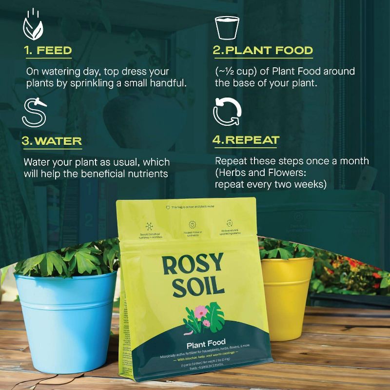 slide 5 of 7, Rosy Soil Plant Food Fertilizer 2lbs Potting Soil, 2 lb