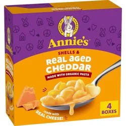 Annie's Shells & Real Aged Cheddar Mac and Cheese - 4pk / 24oz