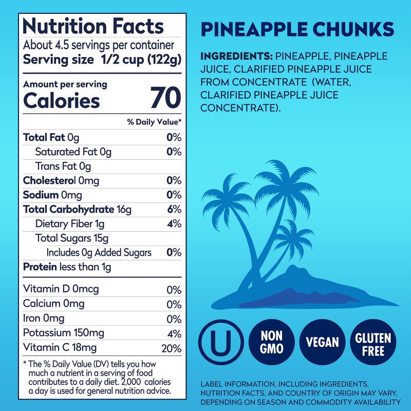 slide 5 of 6, Dole Pineapple Chunks in Juice - 20oz, 20 oz