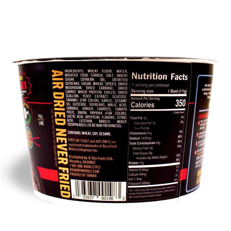 slide 2 of 7, A-Sha Foods USA Hot Ones x A-Sha Ramen Medium Noodle Bowl - 3.91oz, 3.91 oz