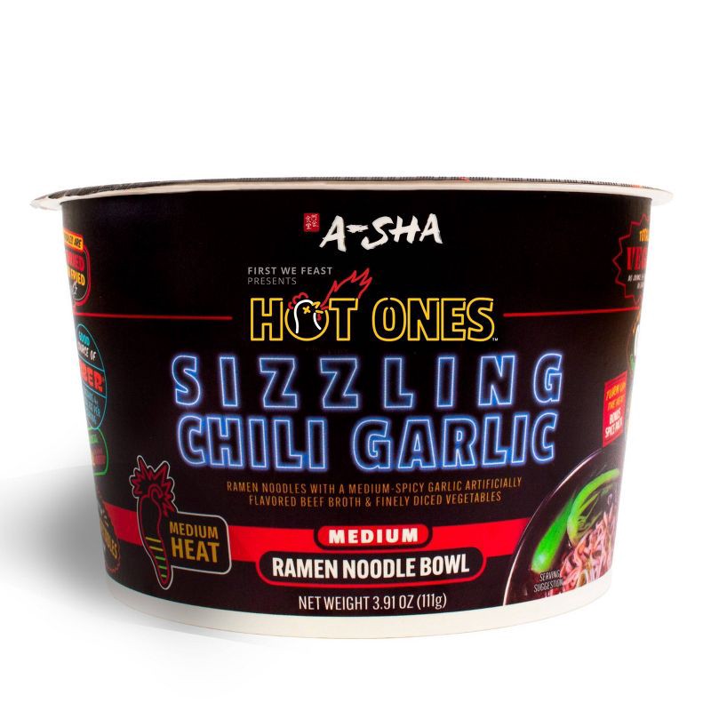 slide 1 of 7, A-Sha Foods USA Hot Ones x A-Sha Ramen Medium Noodle Bowl - 3.91oz, 3.91 oz