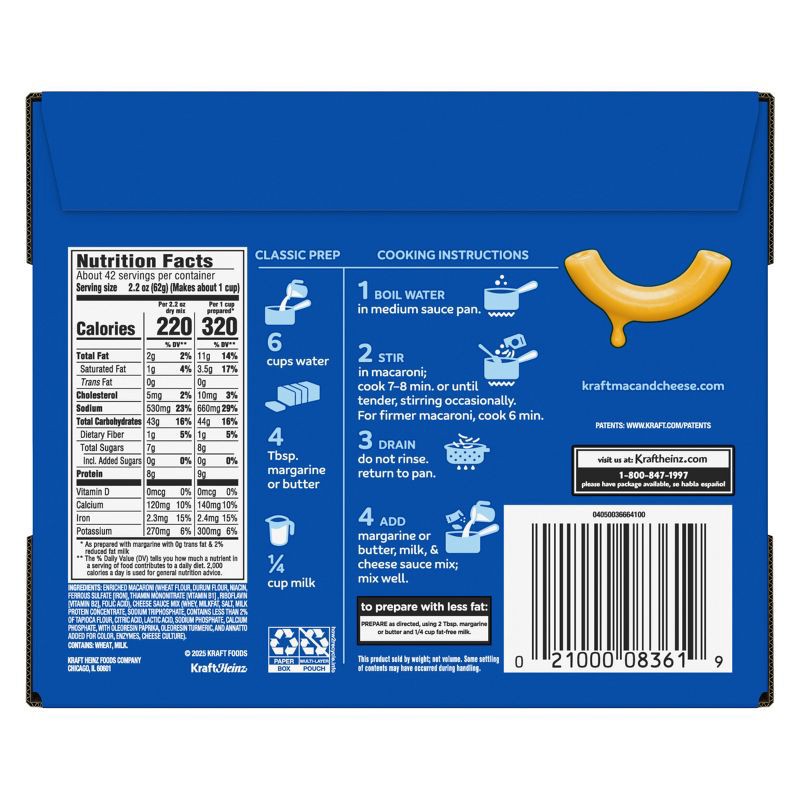slide 8 of 12, Kraft Blue Box Original Flavor Mac and Cheese Dinner - 12ct/87oz, 12 ct, 87 oz