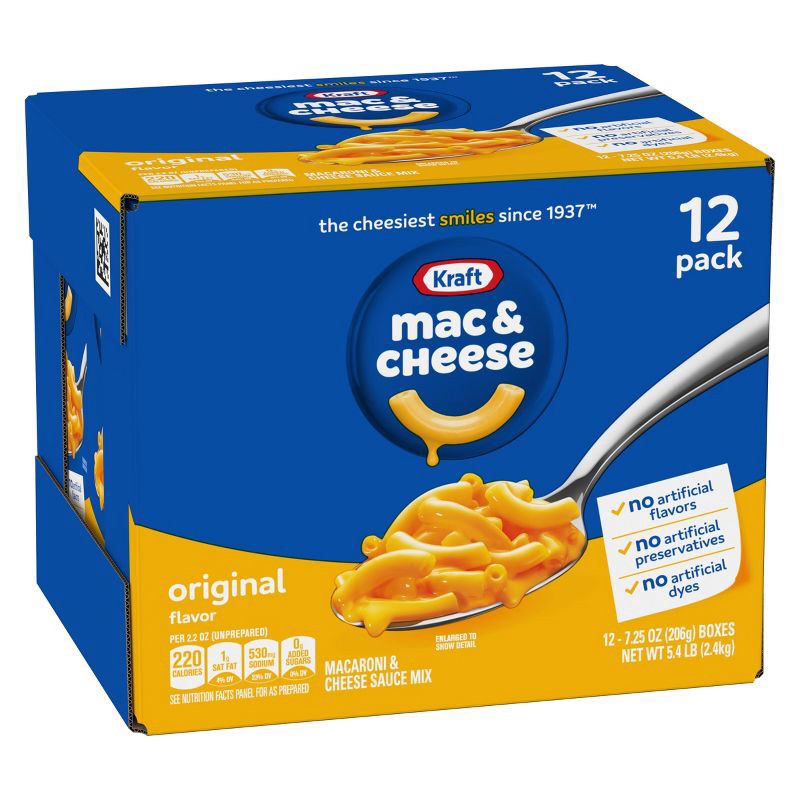 slide 9 of 12, Kraft Blue Box Original Flavor Mac and Cheese Dinner - 12ct/87oz, 12 ct, 87 oz