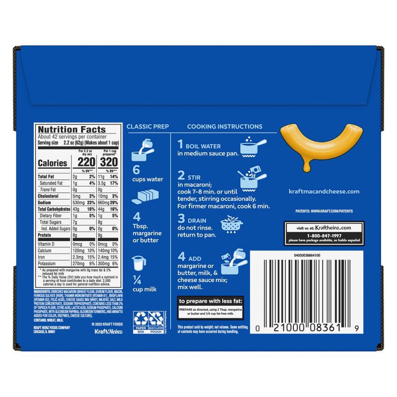 slide 11 of 12, Kraft Blue Box Original Flavor Mac and Cheese Dinner - 12ct/87oz, 12 ct, 87 oz