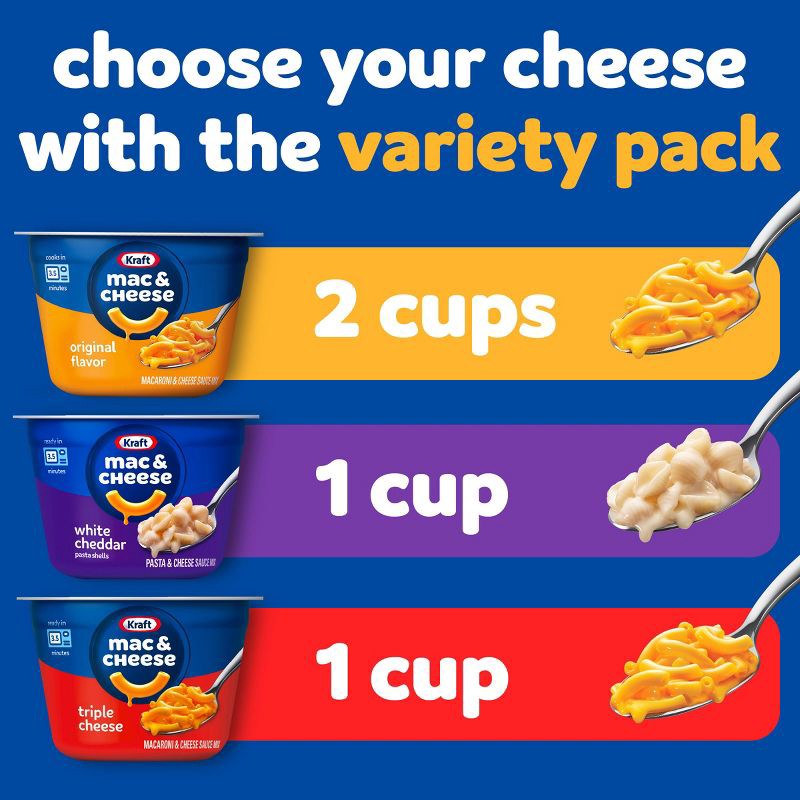 slide 5 of 9, Kraft Variety Mac and Cheese Cups - 4ct / 7.6oz, 4 ct, 7.6 oz