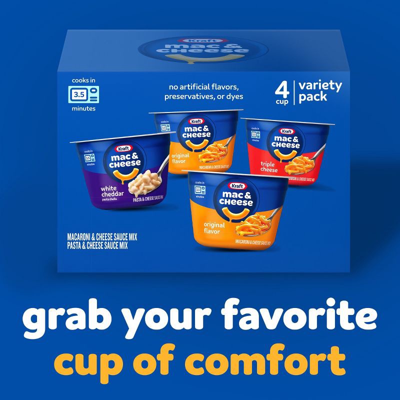 slide 9 of 9, Kraft Variety Mac and Cheese Cups - 4ct / 7.6oz, 4 ct, 7.6 oz