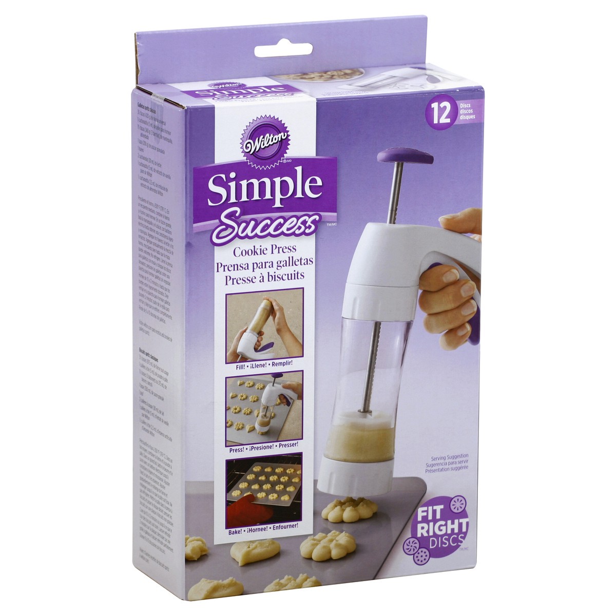 slide 3 of 4, Wilton Simple Success Cookie Press - White, 1 ct