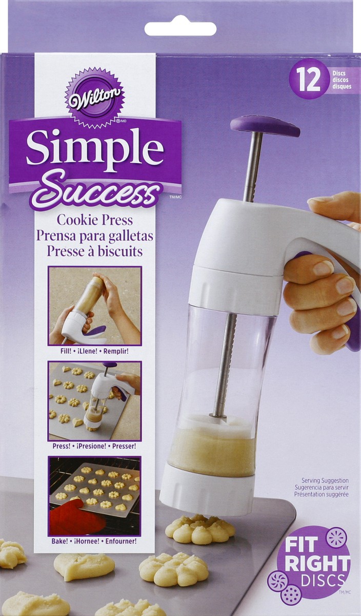 slide 1 of 4, Wilton Simple Success Cookie Press - White, 1 ct