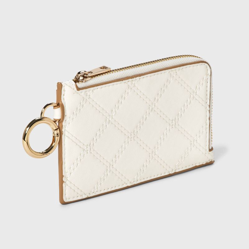slide 2 of 5, L-Zip Card Case - A New Day™ Off-White: Solid Shape Wallet, 1 ct