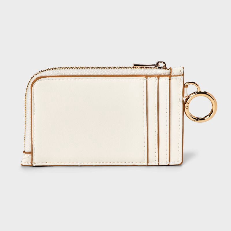 slide 5 of 5, L-Zip Card Case - A New Day™ Off-White: Solid Shape Wallet, 1 ct